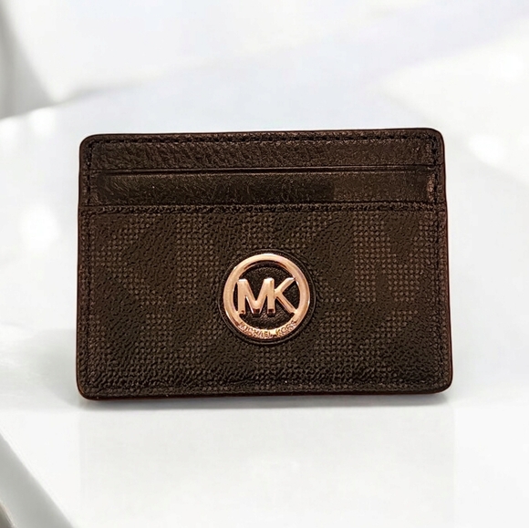 Michael Kors Leather Monogram card wallet card holder unisex HOST PICK - Picture 4 of 4
